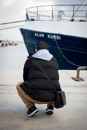 German migrant rescue ship renamed after Syrian Kurdish toddler Alan Kurdi. (Photo: AFP/Jaime Reina)